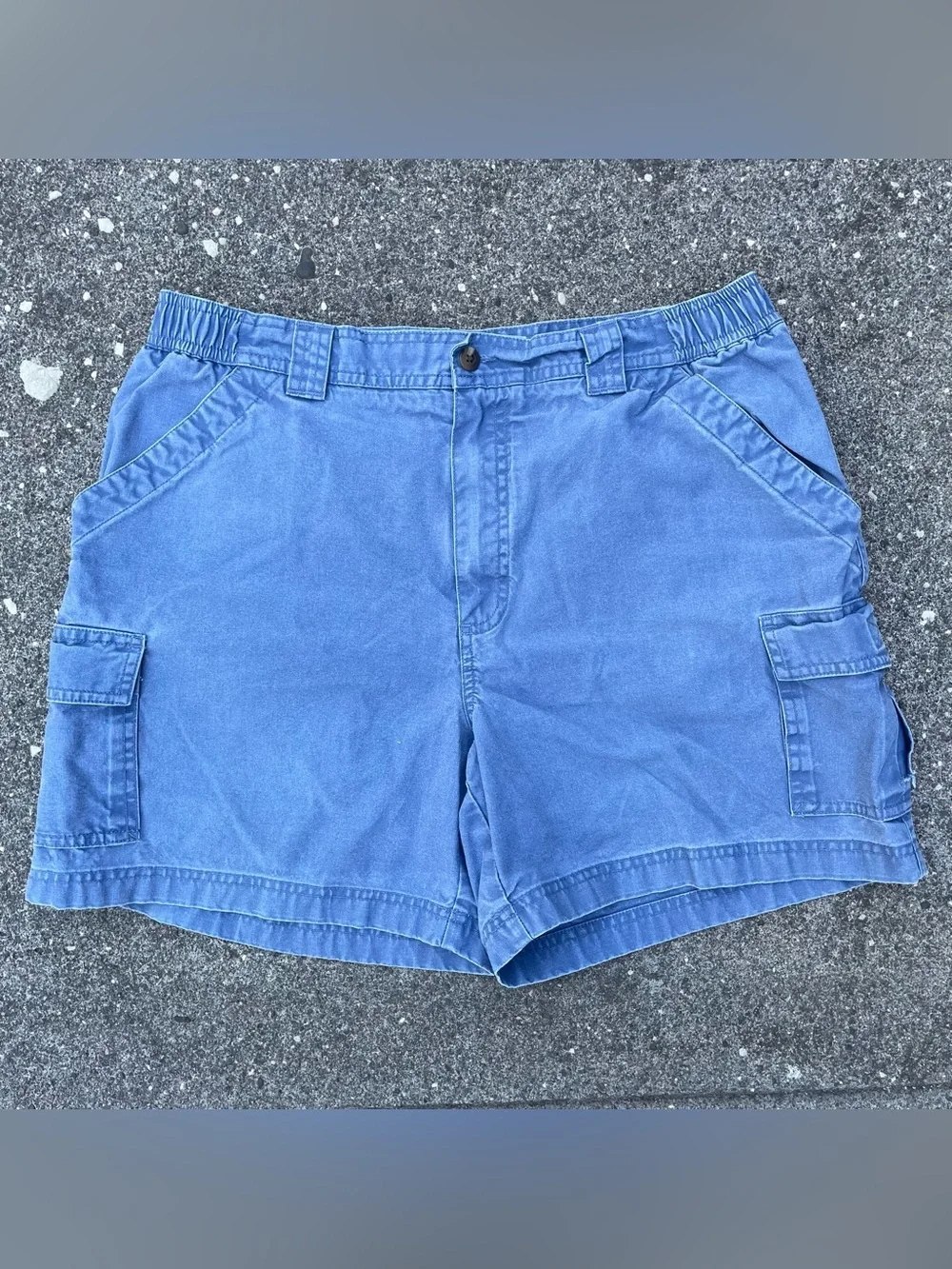 Vintage 90s LL Bean faded blue cargo shorts size 34